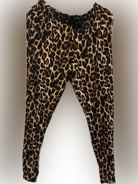 Leopard Print Women Joggers - Brown/Black